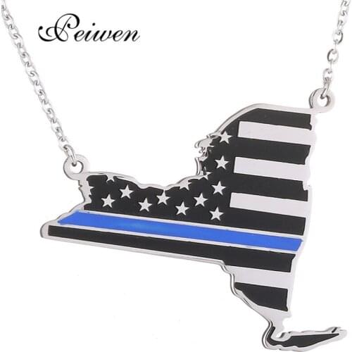New Stainless Steel Pendant Necklace USA Patriot Freedom Star and Stripes American Flag Map Design Choker For Women Men Jewelry