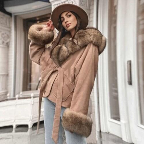 FURSARCAR New Arrival Real Fox Fur Coat Natural Fur Jacket Top Fashion Female Slim Thick Warm Winter Luxury Young Women Overcoat