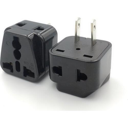 Wholesale Black white 250v 10a copper Universal America 2 Pin AC power adaptor Plug USA Canada japan Travel Adapter plug
