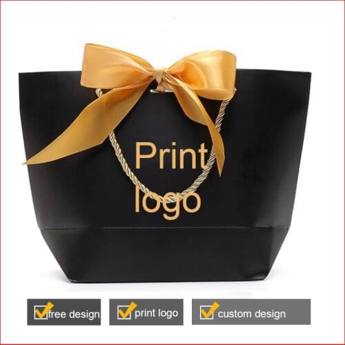 Wholesale Luxury high quality 250gms clothing bag print logo custom logo gift bag print your design