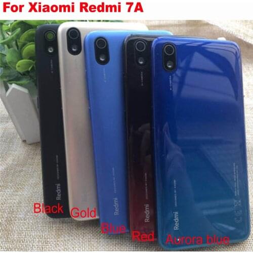 Original Best Battery Housing Door Rear Case For Xiaomi Redmi 7A Back Cover with Power Volume Buttons + Camera Glass Lens