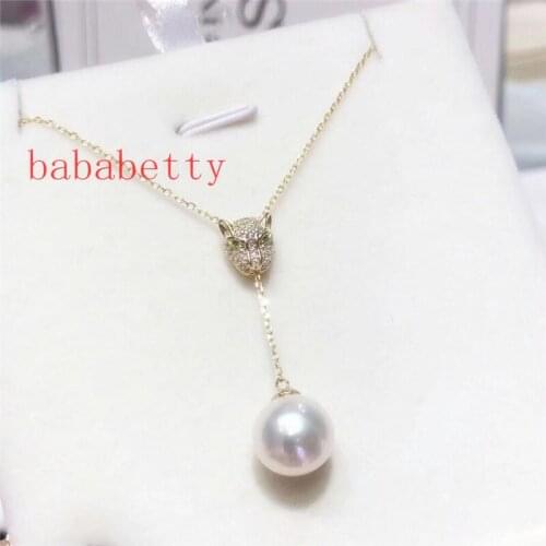 New Fashion simple natural white 12MM Shell pearl Tibetan silver Pendant Necklace