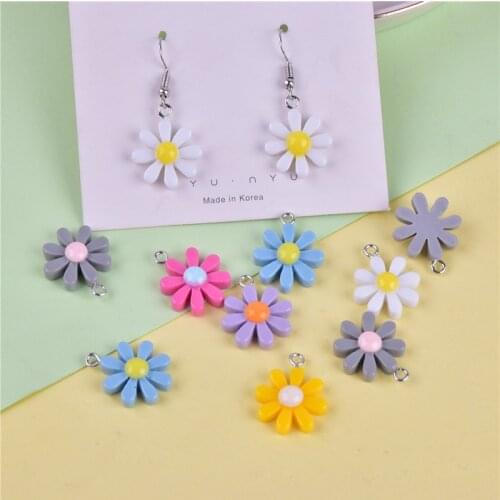 Mix 20pcs/pack small size resin flower Charms DIY Craft Fit for Bracelet Earring Key Chains Jewelry Handmade