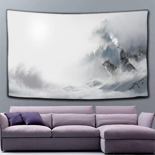 Psychedelic Wall Hanging Tribal Animal Turtle Wolf Tapestry Home Decor Beach Fabric Hanging Painting Decor Blanket Beach Towel