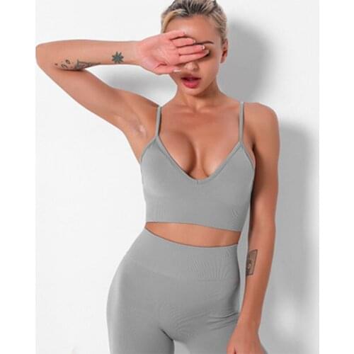 SALSPOR Women Elastic Breathable Fabric Yoga Bra Top Sell Well Style Shockproof Push Up Clothing Gym Exercise Fitness Bra Tank