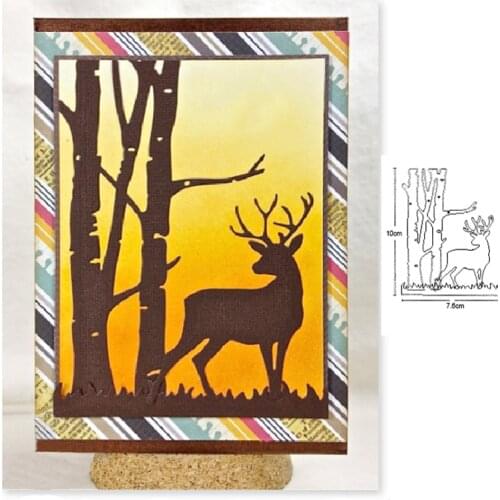 Metal dies Christmas Deer Forest Embossing Frame Cutting Dies Scrapbooking dies Paper Cards Making Photo Decorations Craft Dies