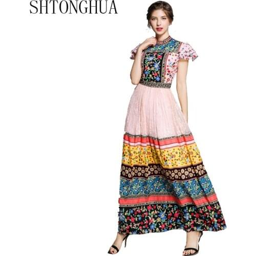 SHTONGHUA Pink Summer Dresses