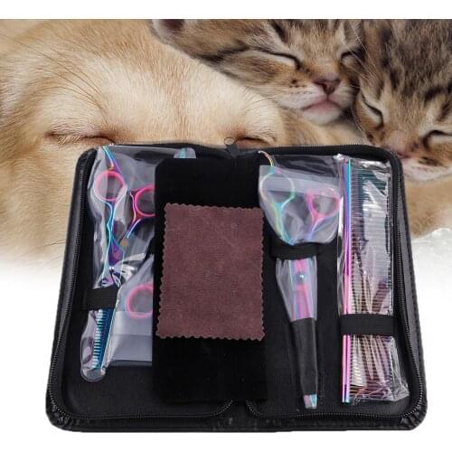 Brand New Professional Pet Dog Grooming Kit Scissors Suit Cutting Curved Thinning Shears DIY Home Use