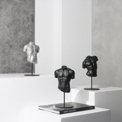 Modern Abstract Bust Figure Sculpture With Metal Bracket Decoration Sales Office Model Room Porch Furnishings Soft Ornaments