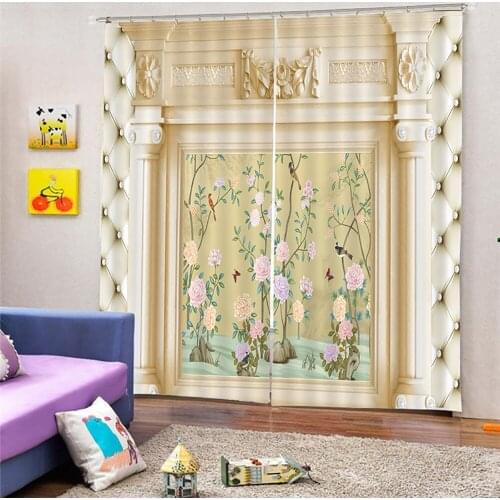 Lychee Flower Bird Printed Blackout Curtains For Window Treatment Shade Curtains for Living Room Bedroom Window Curtain Drape