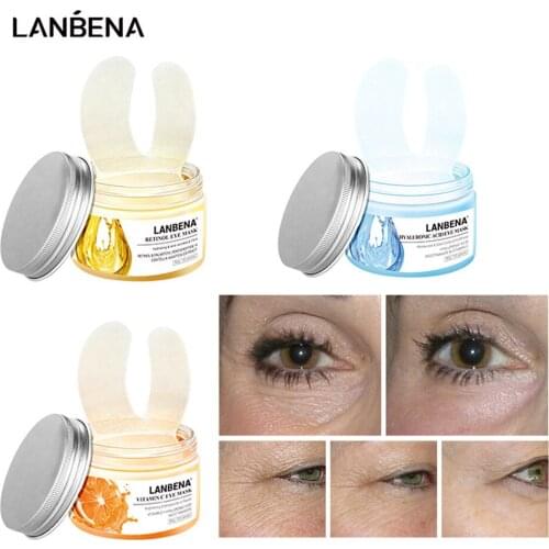 LANBENA Etinol Hyaluronic Acid VC Eye Mask Serum Reduces Dark Circles Bags Anti-Aging Repair Eye Lines Nourish Firming Eye Skin