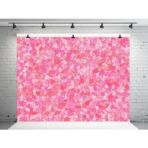 VinylBDS Pink Heart ValentineS Day Photo Background Photography Backdrop Petal Wedding Background Photography Microfiebr
