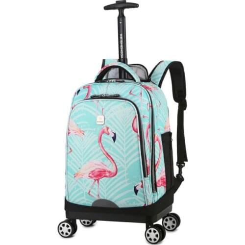 Weishengda 18 inch Wheeled backpack for School backpack wheels Trolley backpacks bags for teenagers School Rolling luggage bags