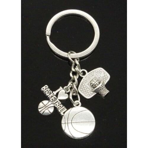 I Love Basketball Basketball Hoop Pendants Diy Handmade Men Keychain Car Keychain Jewelry Souvenir For Gift