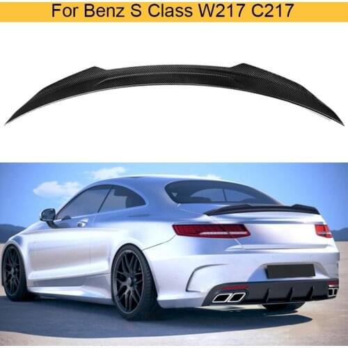 Car Rear Trunk Boot Lip Wing Spoiler For Mercedes-Benz S Class W217 C217 2 Door 2015-2020 Rear Trunk Spoiler Wing Carbon Fiber