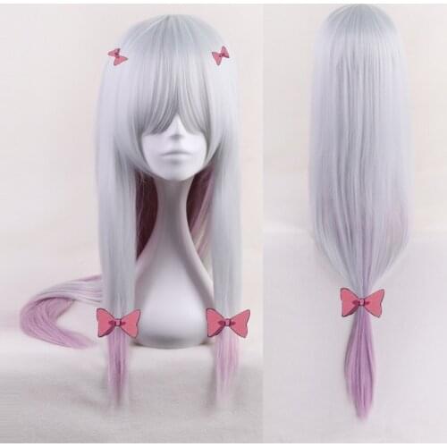 Quan sagiri women Cosplay wig, teacher, eromanga, Halloween costume, synthetic hair, wig cap, 5 pink hairpins