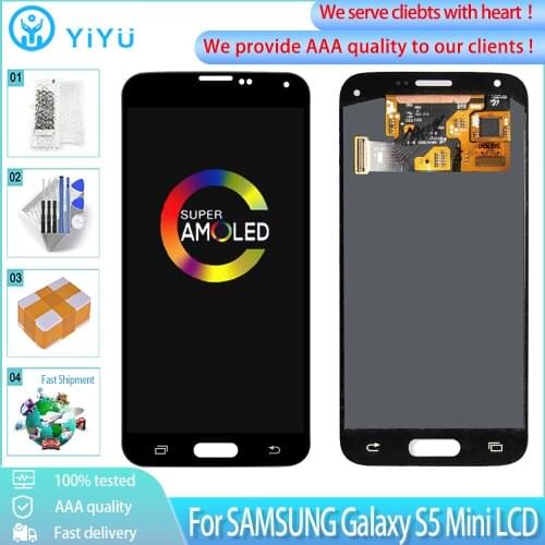 4.5" AMOLED LCD For SAMSUNG GALAXY S5 Mini G800 LCD Display Touch Screen Digitizer For GALAXY S5 mini LCD G800F G800H