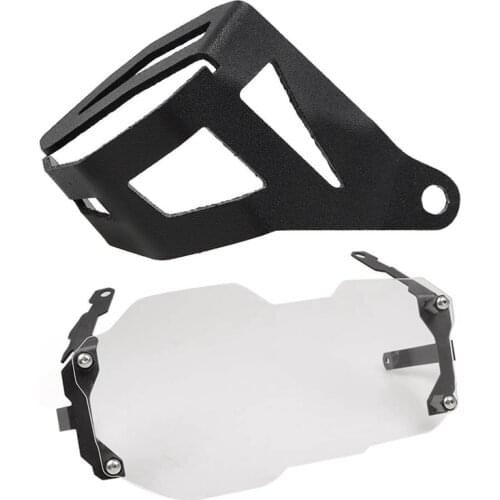 1Pcs Motorcycle Accessories Rear Brake Fluid Reservoir Guard Cover Protect & 1Pcs for R1200Gs Motorcycle Headlight Guard Cover P