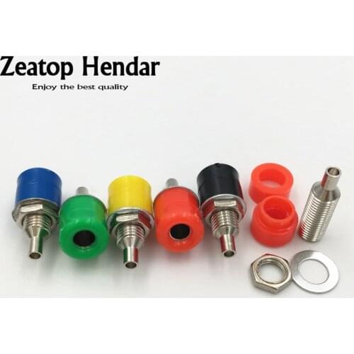 100Pcs 4mm Banana Female Socket Panel Mount Banana Panel Socket Test Probe Binding Post Connector