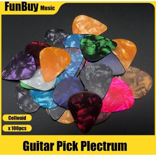 100pcs/Box Cellouid ABS Standard Guitar Pick Acoustic Picks Plectrum Celluloid Ukulele Plectrum Electric Guitar Pick Accessorie