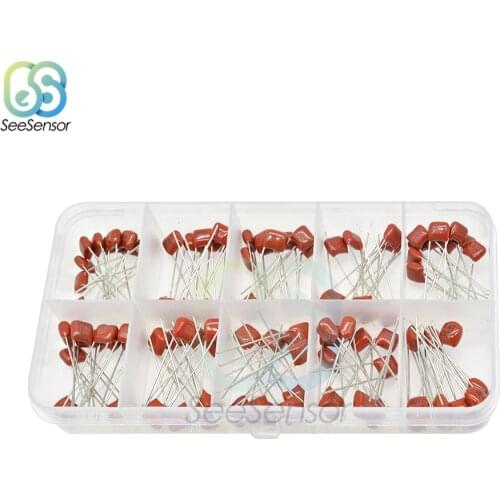 100pcs/lot 10Value*10pcs 10nF~470nF Metallized Polyester Film Capacitors Assortment Kit Box CBB Capacitor Set