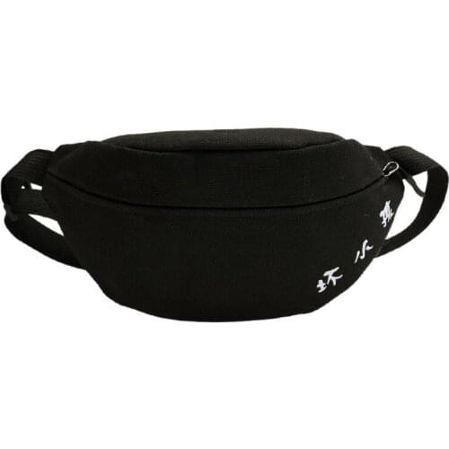 2021 Casual Canvas Chest Pack Women Waist Purse Female Leisure Zipper Shoulder Crossbody Bag