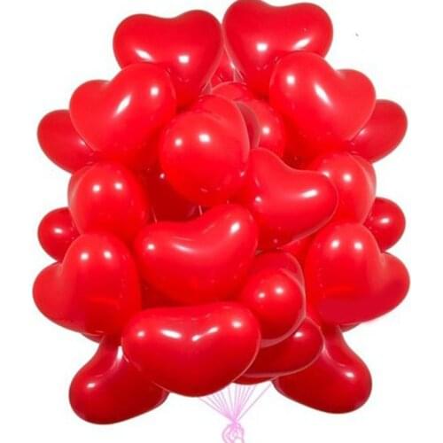 50pcs 10inch Red Love Heart Latex Balloons Wedding Decoration Helium Balloon Valentines Day Gifts Birthday Party Balloon Globos