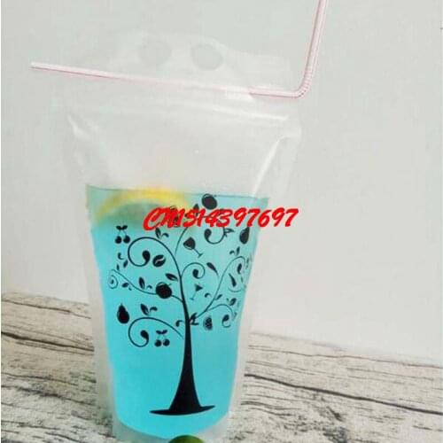 500pcs/lot Transparent Self-sealed Plastic Beverage Bag DIY Drinkware Drinking Bag Fruit Juice Food Storage Bag FF18070202