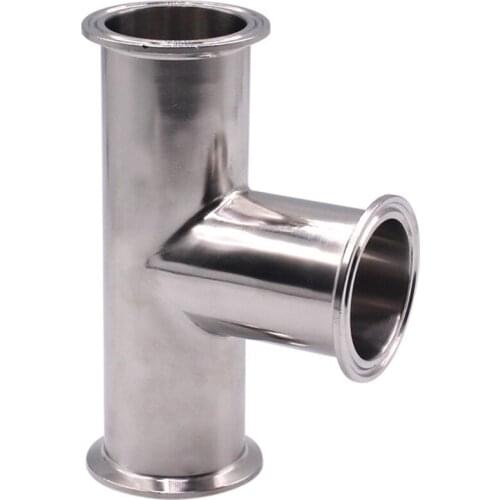 51MM 2 Inch 3 Way Tee Stainless Steel S304 Sanitary Tri Clamp Type 3 Way Weld Ferrule OD 64MM Pipe Fittings Moonshine