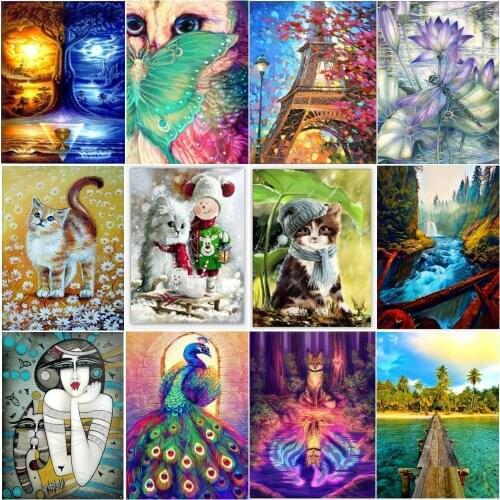 5D Diamond Painting Full Diamond Landscape Animal Round Diamond Mosaic Home Decoration Pattern DIY Handmade New Year Gift