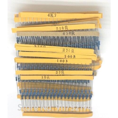 600PCS/LOT 1/4W 1% Metal Film Resistor pack resistor assorted Kit Set 30 Kinds*20pcs=600pcs