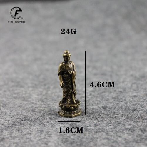 Antique Brass Buddha Sakyamuni Statue Home Decorations Craft Accessories for Living Room Copper Pocket Buddha Figurines Ornament