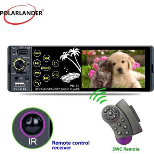 Car Radio 1 DIN FM IPS Screen Full Touch Multi-Language Bluetooth MP5 3.8 Inch Subwoofer Output Color Backlight TP-C Interface