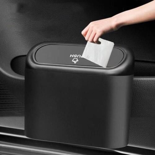 Car Trash Can Flip Lid Dustbin Rubbish Box Multifunction Storage Bins Waste Organizer Box Container