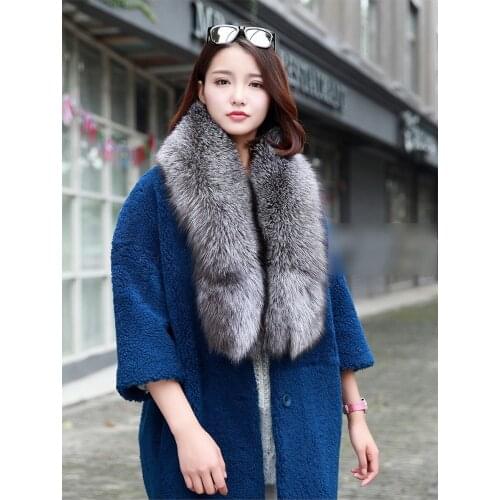 Free Shipping New Genuine Fox Fur Scarf Natural Color Real Fur Shawl Winter Real Fur scarf with Clip Wholesale Retail OEM