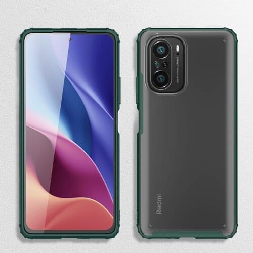 For POCO F3 Case Transparent Matte PC + TPU Bumper Shockproof Back Cover Case for Xiaomi Redmi K40 Pro Little F3 чехол