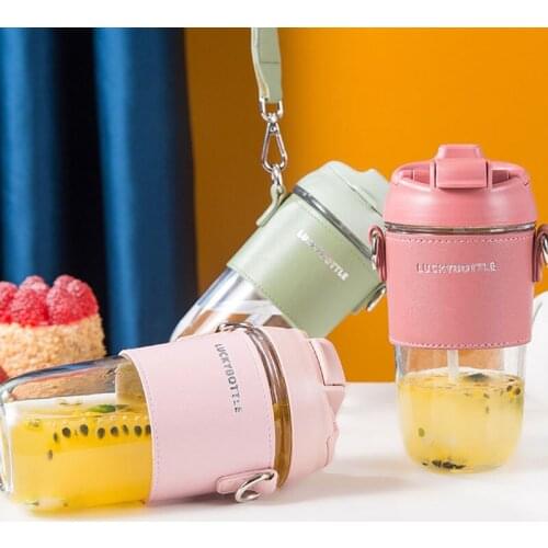 For School Travel Container Water Bottle Bicycle Gourd Drink Girls with Straw Thermo Juice Bpa Free Kids Children Plastic Pretty