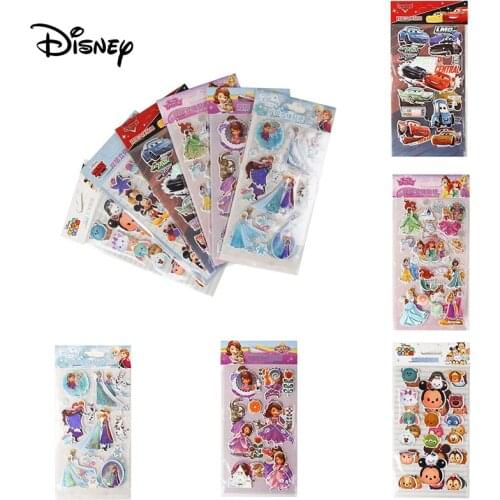Disney Princess Toy Sticker Frozen Mickey Pixar Car Sofia Toys Cartoon 3D Stickers Girls Boy Stickers Rewards for Children