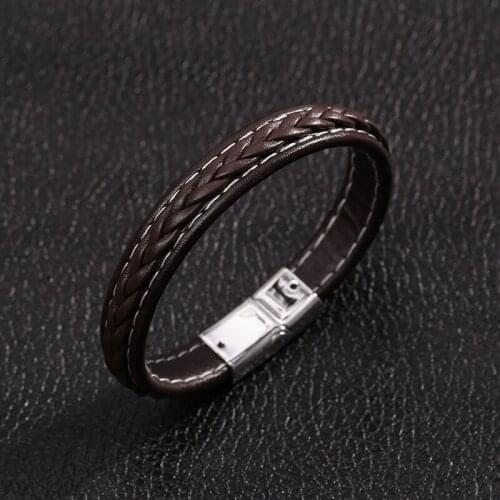 JUNWEI Classic Fashion Simple Mens Bracelet Magnetic Buckle Bracelet Mens Jewellery
