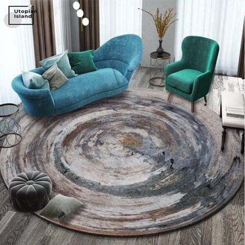 3D Carpet Home Carpet Nordic Rug Annual Ring Printed Rug Woven Rug Round Carpet For Living Room Soft Carpets For Bed Room