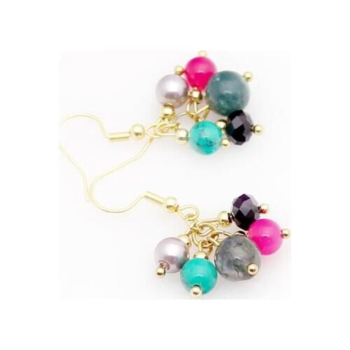 Retro Natural Color Small Beads Earrings Feminine Style Antique Tassel Earrings Classic Court Popular Earrings