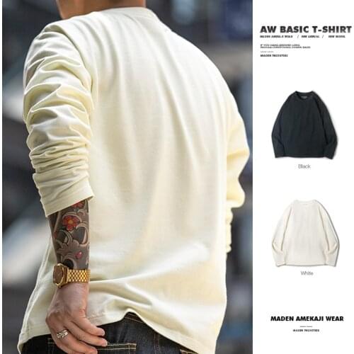 Maden Mens Hoodies Sweatshirt 300G cotton Long Sleeve Fall Black White Pullover Streetwear Casual Fashion Clothes Harajuku Male