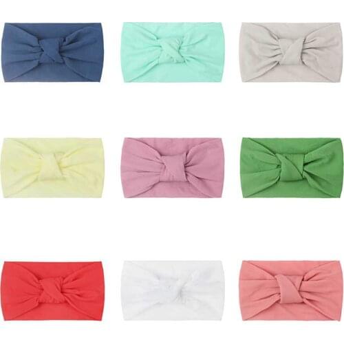 Oaoleer Spring Autumn Baby Headband Soft Elastic Cotton Baby Girl Headbands Knotted Bow Hair Band Bows Hair Accessories