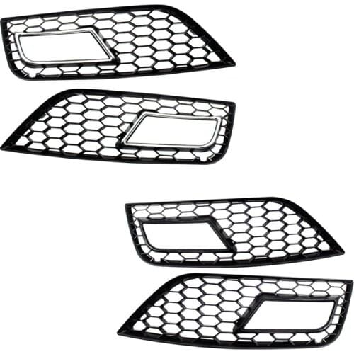 Front Lower Bumper Grill Refitting Fog Light Grille for - A4 RS4 B8 B9 2013 2014 2015 8K0807681K 8K0807682K