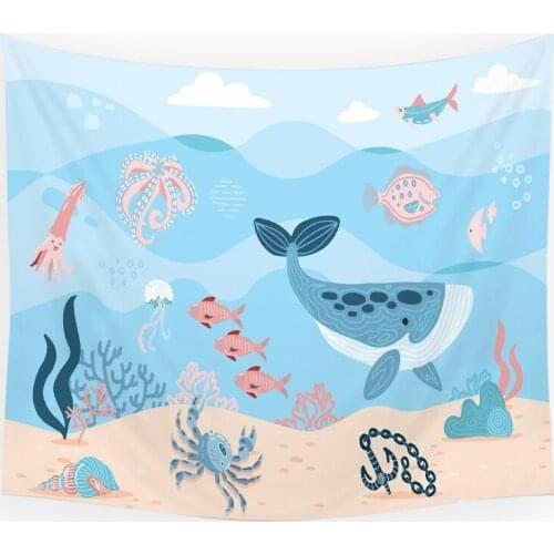 Undersea whale sea turtle room decor aesthetic hippie decor tye dye tapestry home decoration wall wall decor bedroom tapestry