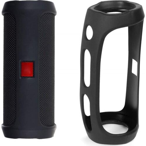 Portable Silicone Case Protective Travel Case Soft Silica Gel Storage Pouch Audio Case JBL Flip 4 BT Bluetooth Speaker Accessory