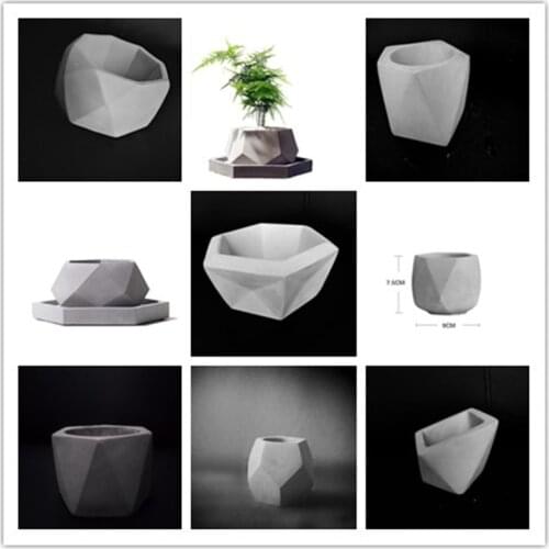 Retro Creative Gardening Decoration Landsape Plants Pot Silicone Molds DIY Concrete Cement flowerpot mold