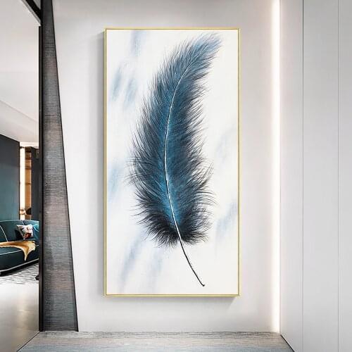 Modern Abstract Feather Oil Painting On Canvas Print Nordic Poster Wall Art Picture For Living Room Home Decor Frameless