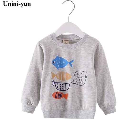 Fish Print White 2018 Autumn Winter Baby Girl Clothes Girls Sweatshirt Children Clothing Baby Girl Sweatshirt Boys Seeatshirt
