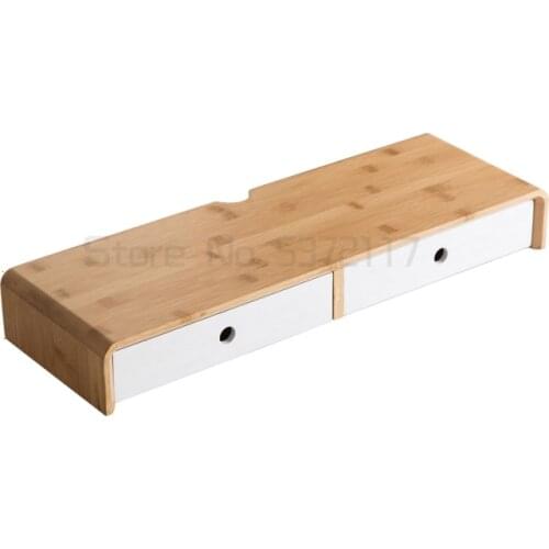 Computer monitor heightening rack Nanzhu desktop storage rack with drawer office computer monitor heightening rack